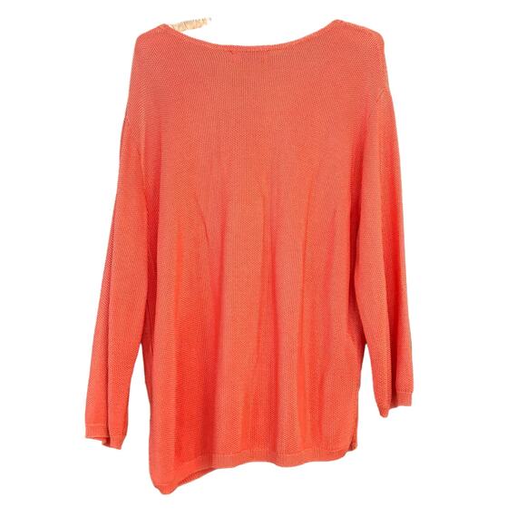 Casual Studio Sweater Woman’s XL Orange Knit 3/4 Sleeve - Picture 5 of 9